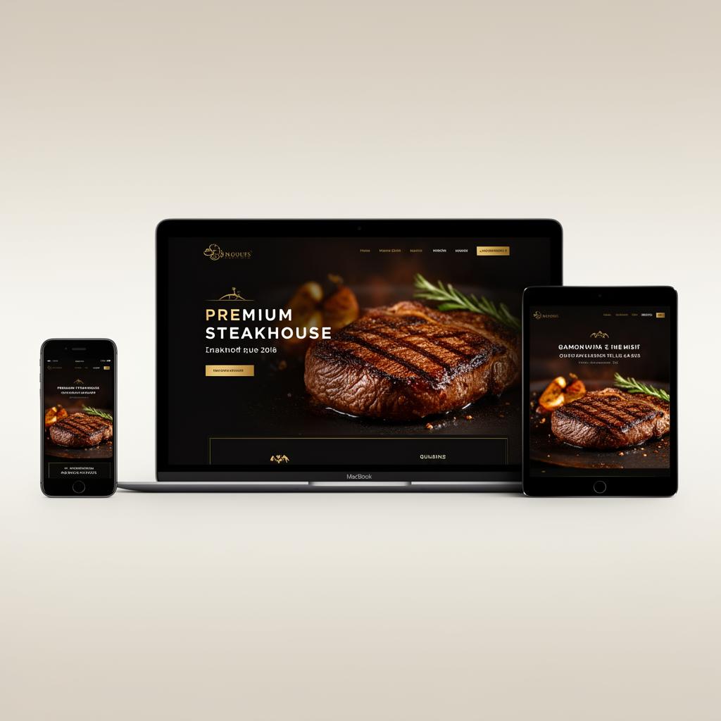 iPhone, MacBook e iPad mostrando o site Brasa & Fogo